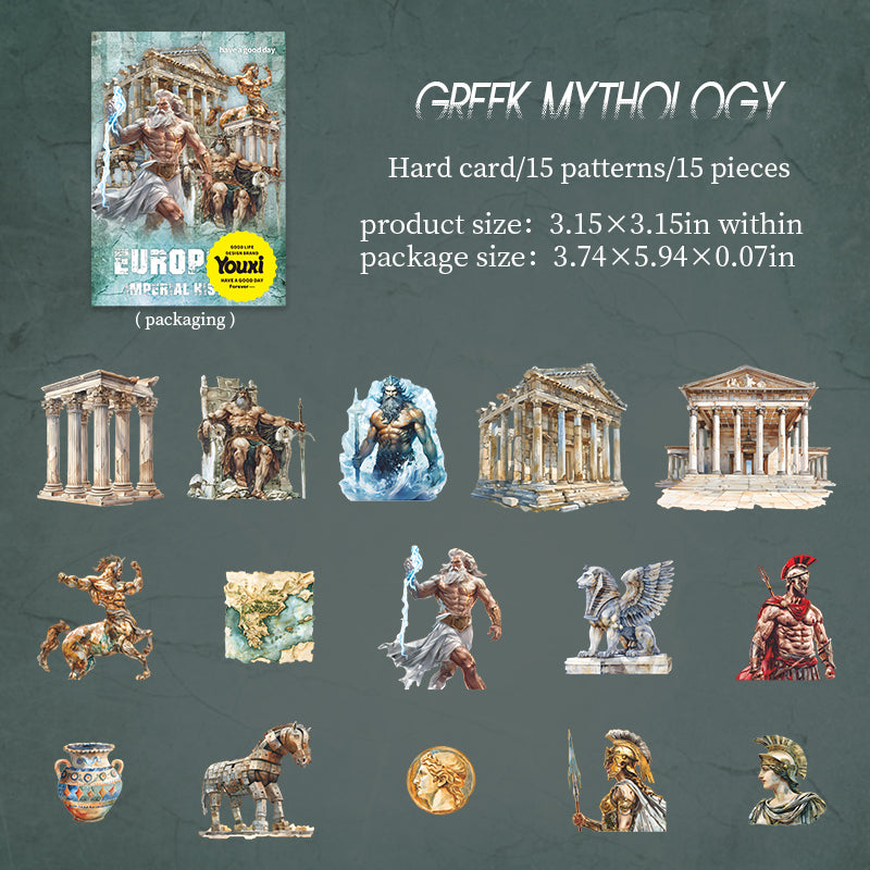 "European Imperial History" 15pcs Large Sized Decorative Stickers