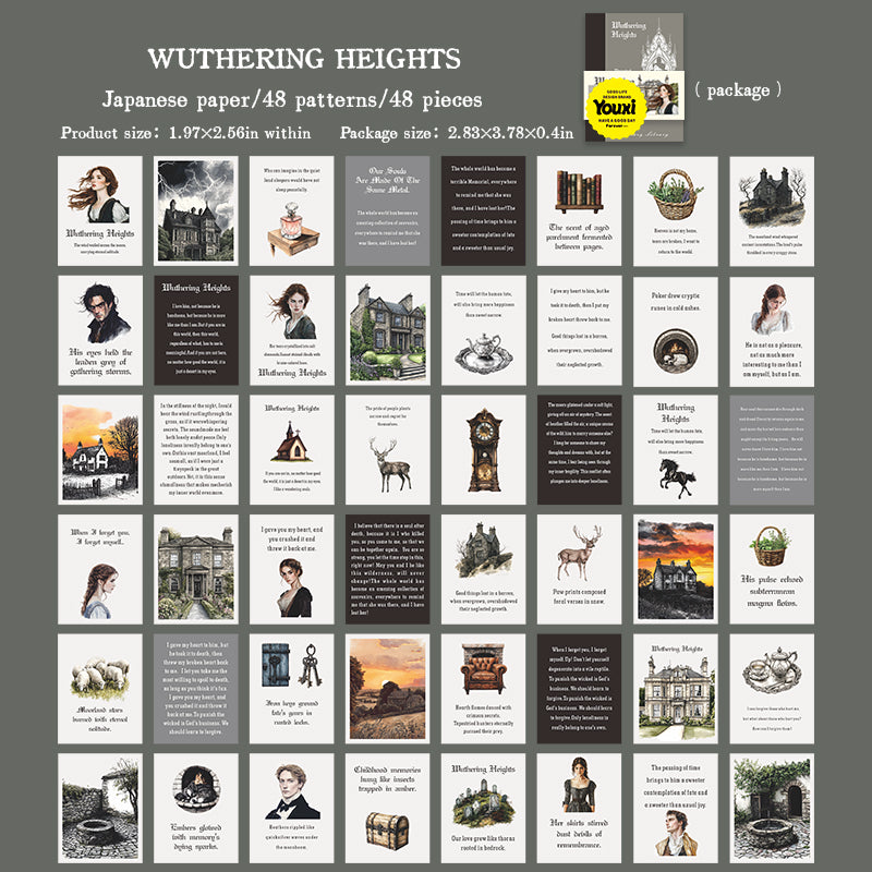 "Literary Collection" 48 Sheets Mini Size Deco Papers