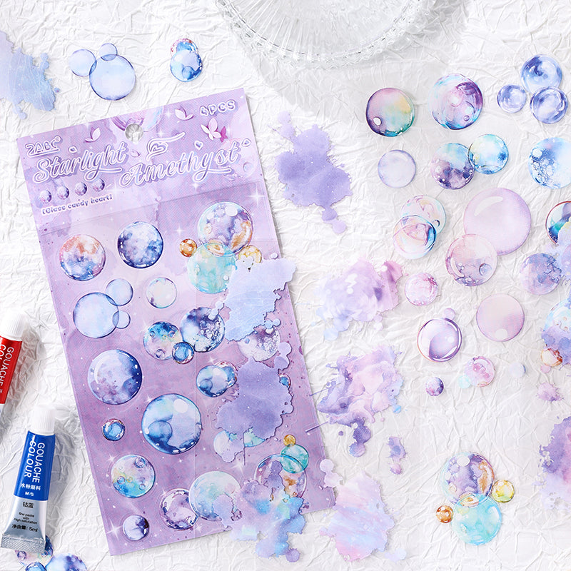 "Glazed Sugar Bubbles" 4 Sheets of Pre-cut PET Bubble Stickers