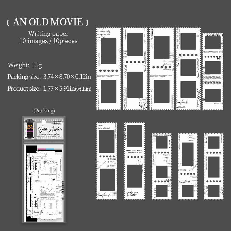 "Watch a Movie" 10pcs Large Sized Film Stickers Card Board Stickers