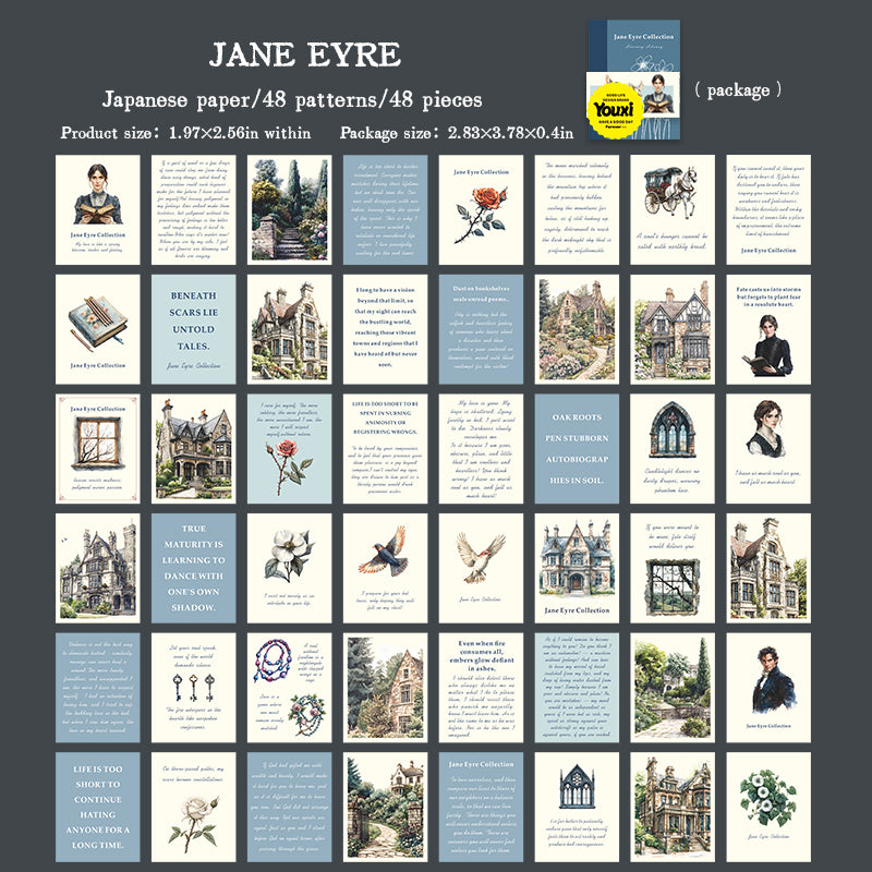 "Literary Collection" 48 Sheets Mini Size Deco Papers