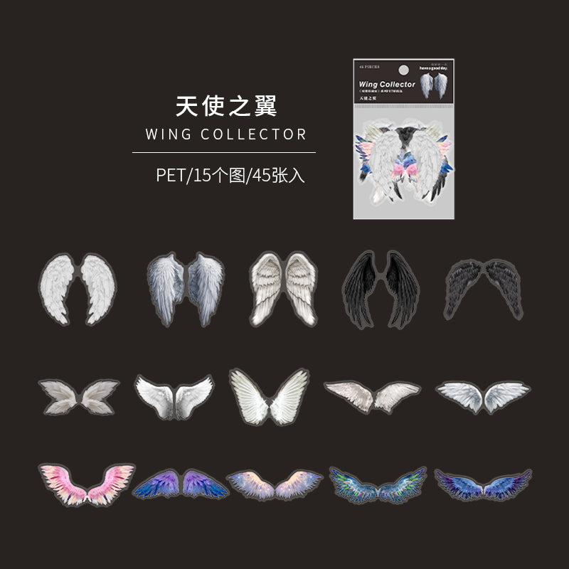 "Wings Collector" 45pcs PET Wings Stickers