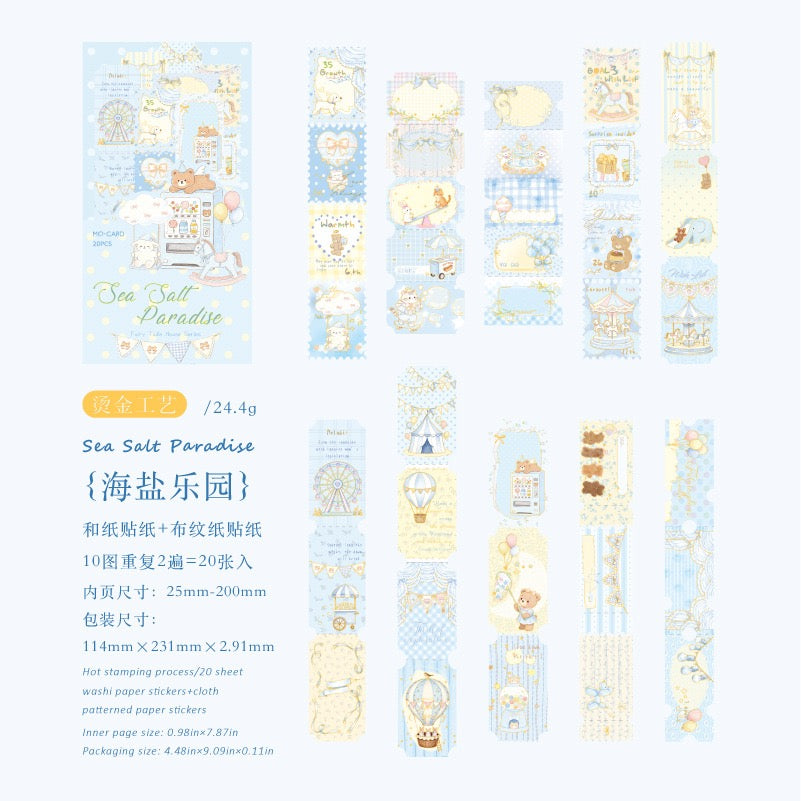 Golden Lined Cute Stickers 20pcs in
