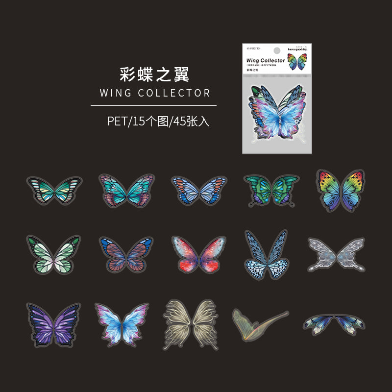 "Wings Collector" 45pcs PET Wings Stickers