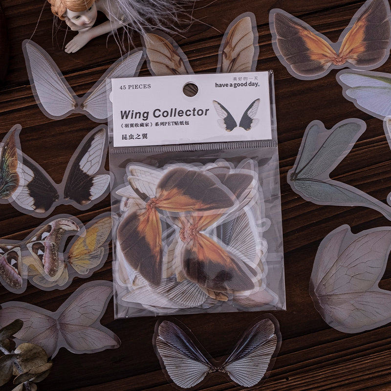 "Wings Collector" 45pcs PET Wings Stickers