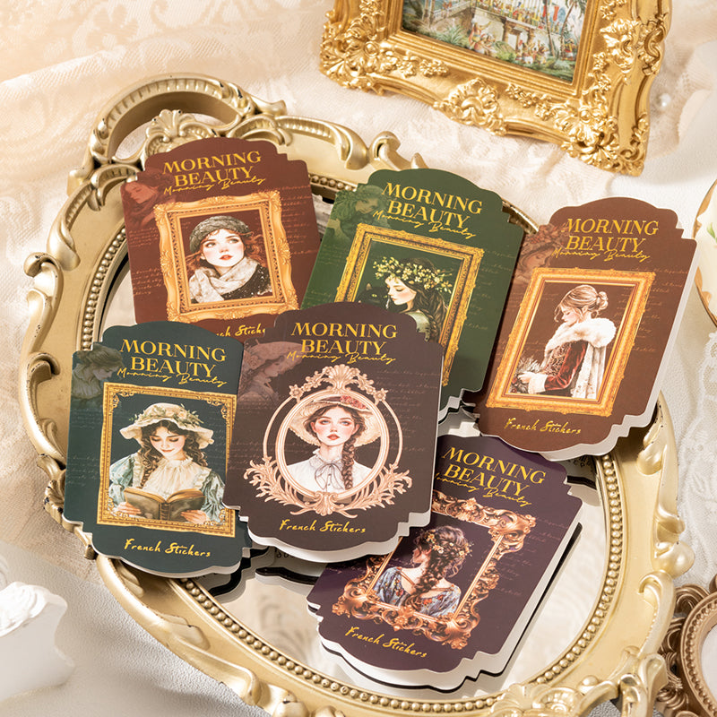 "Morning Beauty" 20pcs PET Stickers Vintage Elegant Lady Stickers