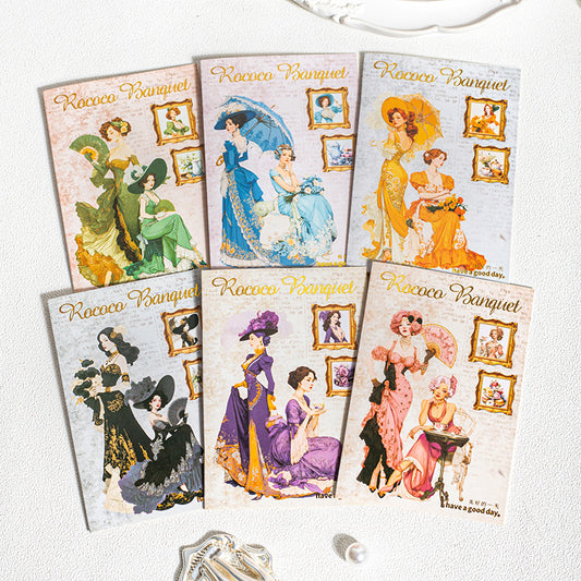 "Rococo Banquet" 20pcs Retro Elegant Victorian Ladies Stickers PET Art Decals for Journaling, Scrapbooking & Crafts