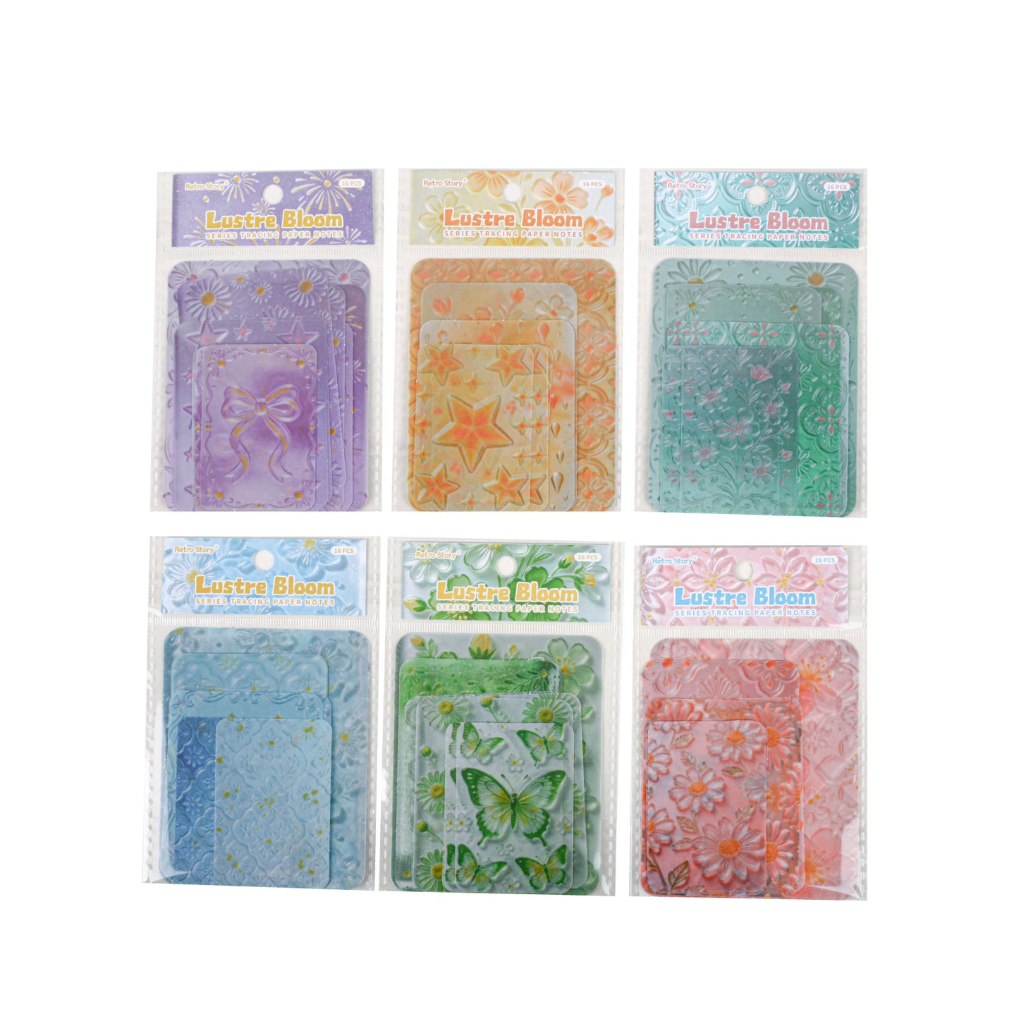 Glass-like Vellum Deco Papers for Scrapbooking 16pcs
