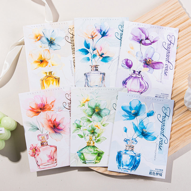 “Fragrant Flowers” 10pcs Large Sized Flower Stickers Transparent Stickers