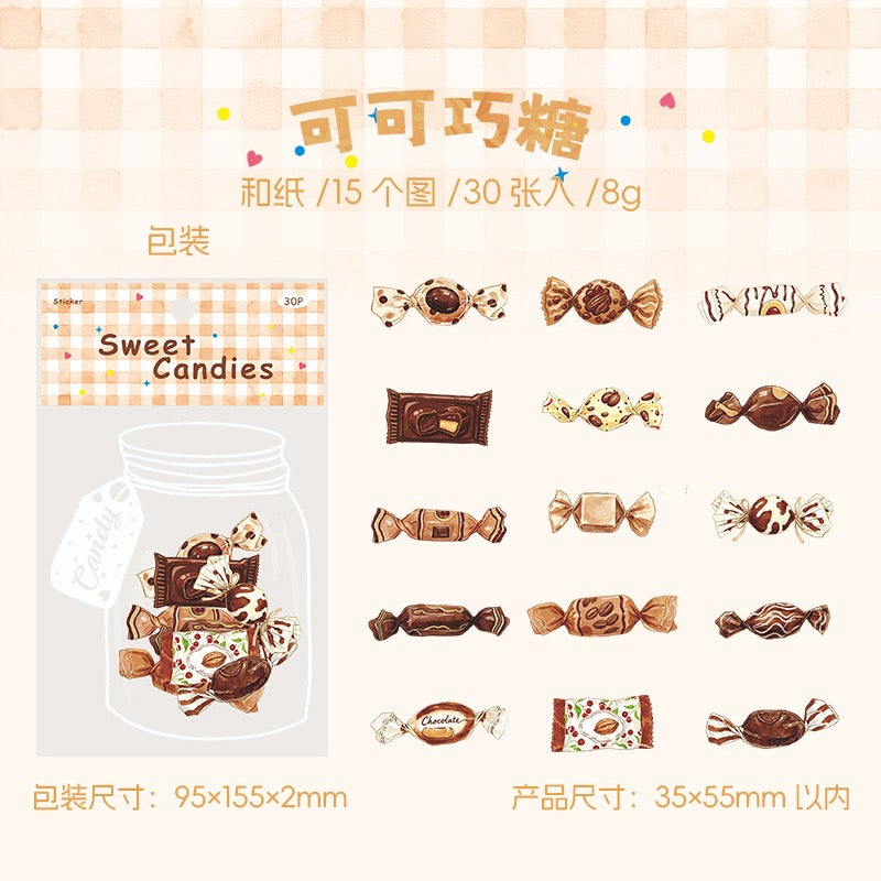 Sweet Candies Cute Washi Stickers 30pcs per pack