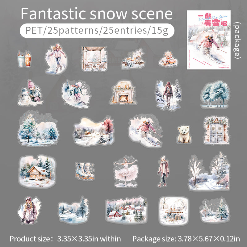 “The Fun of Winter” 25pcs PET Stickers no repeat