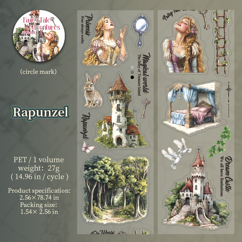 A Fairy Tale Adventure PET Tape 2 Meter Pre-cut Sticker Rolls