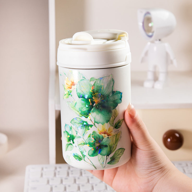 “Fragrant Flowers” 10pcs Large Sized Flower Stickers Transparent Stickers