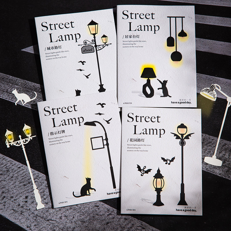 "Street Lamp" 6 Sheets Street Lighting Die Cut Papers