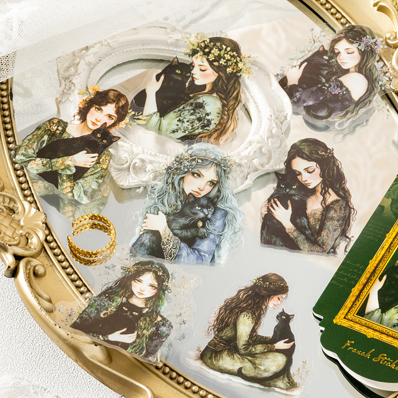 "Morning Beauty" 20pcs PET Stickers Vintage Elegant Lady Stickers