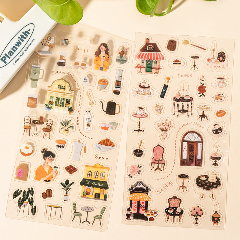 “A Leisure Home” Cute Miniature Stickers Pre-cute 2 Sheets in