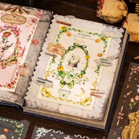 "Fuzzy Adventure" 2pcs Cute Stickers Pre-cut PET Decorative Stickers