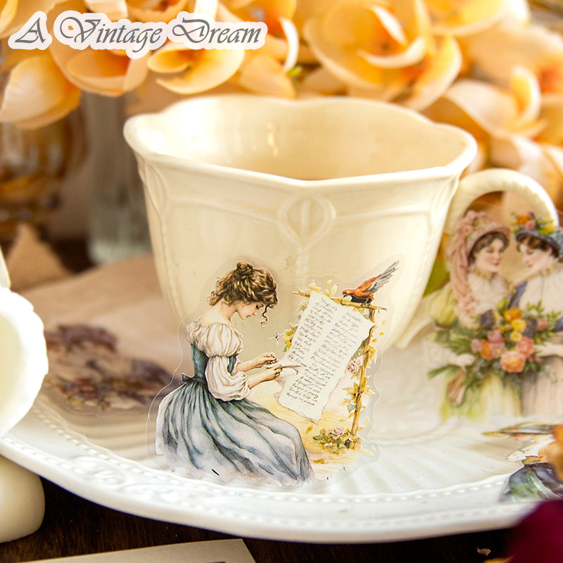 "Walking from the Painting" 30pcs PET Vintage Ladies Stickers