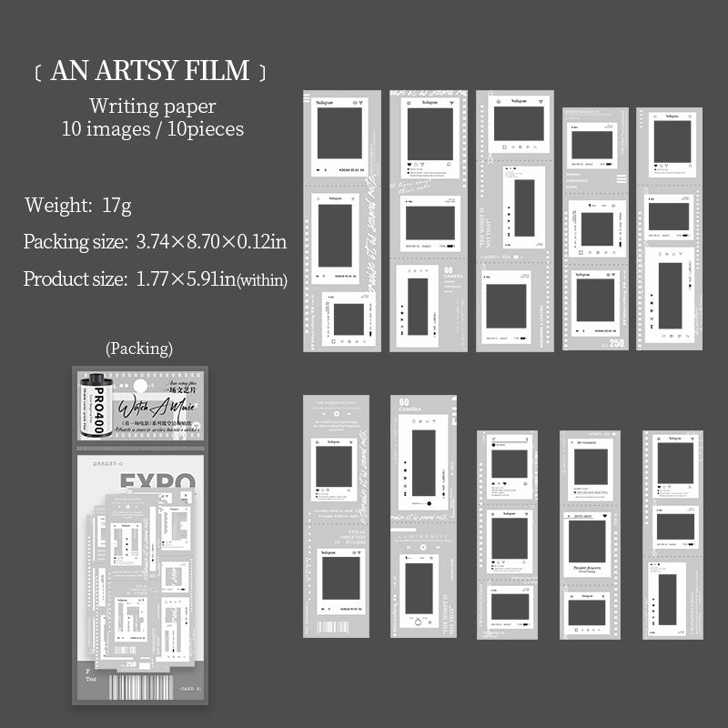 "Watch a Movie" 10pcs Large Sized Film Stickers Card Board Stickers