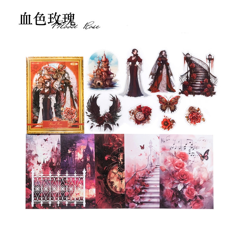 "Elegant Lady" Mini Journal Supplies Pack 15pcs in with Stickers and Deco papers