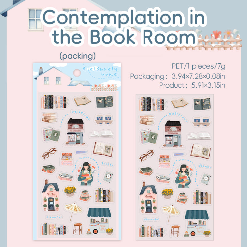 “A Leisure Home” Cute Miniature Stickers Pre-cute 2 Sheets in