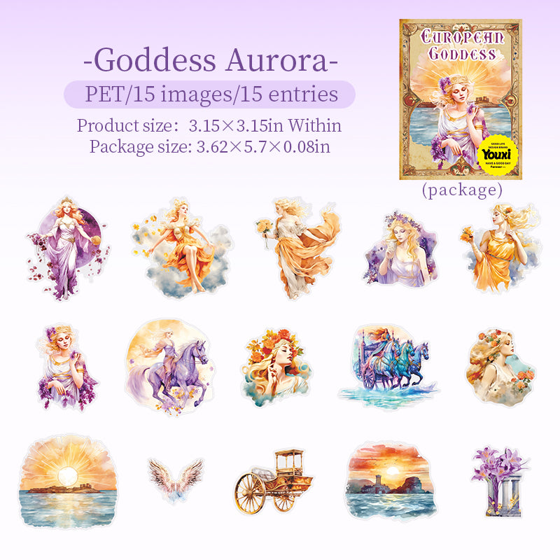 "European Goddess" PET Stickers 15pcs in