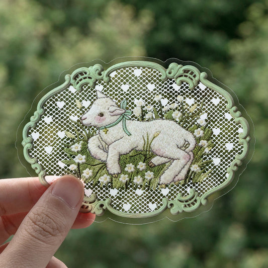 Cute Lace Frame PET Stickers 10pcs in