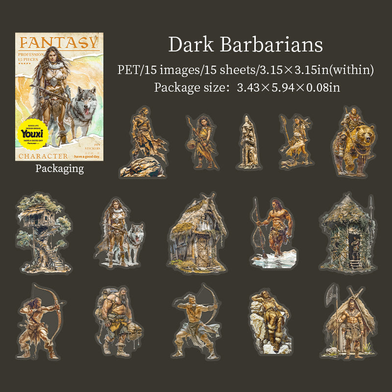 Fantasy Sticker 15pcs Magical Fantasy PET Stickers