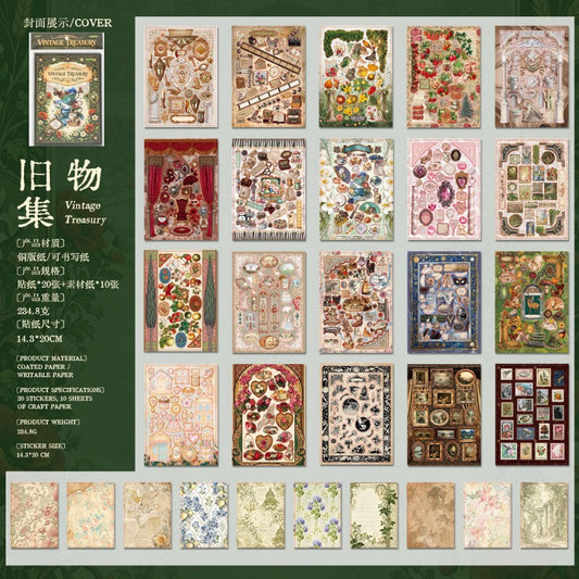 Vintage Treasury Sticker Book 30 Sheets in