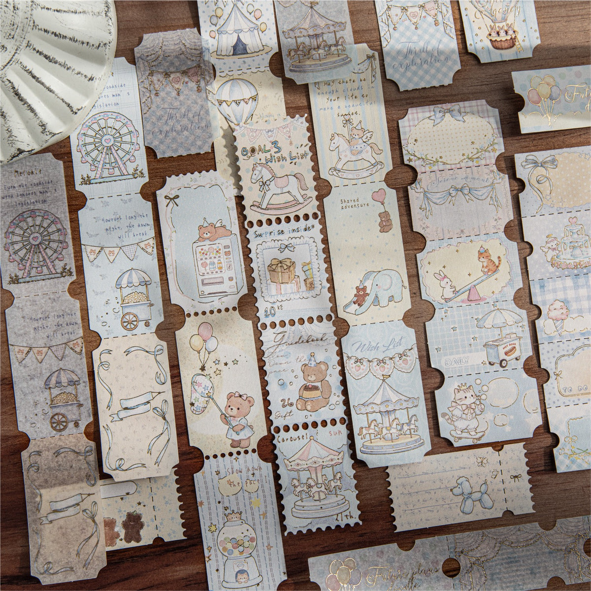 Golden Lined Cute Stickers 20pcs in