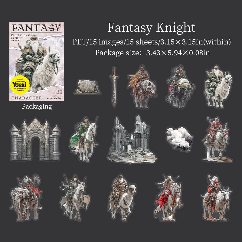 Fantasy Sticker 15pcs Magical Fantasy PET Stickers