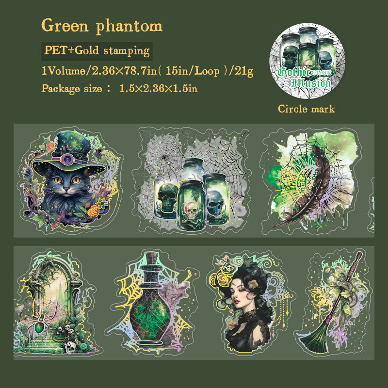 "Gothic Illusion" PET Tape Pre-cut Sticker Roll