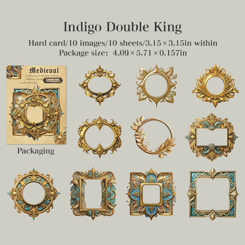 "Medieval Heraldry" 10pcs Card Board Stickers for Journaling Decoration