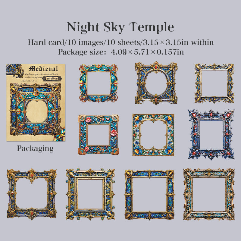 "Medieval Heraldry" 10pcs Card Board Stickers for Journaling Decoration