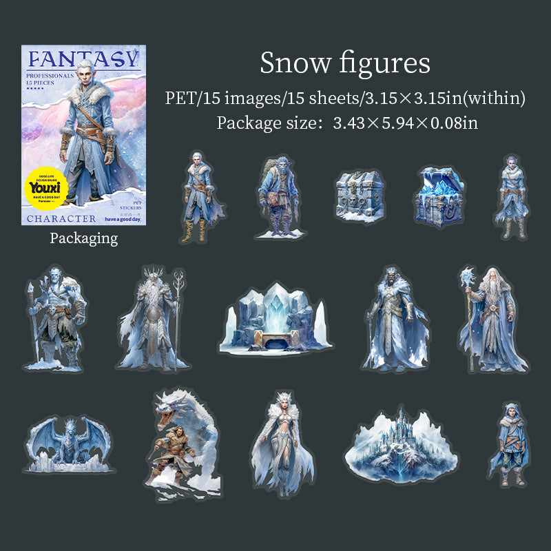 Fantasy Sticker 15pcs Magical Fantasy PET Stickers