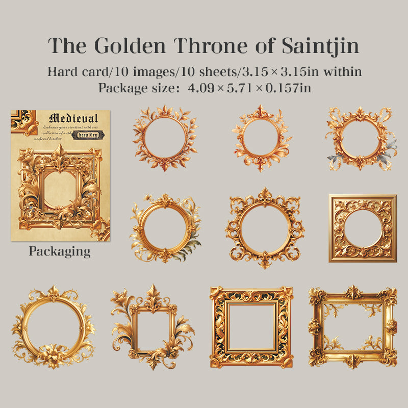 "Medieval Heraldry" 10pcs Card Board Stickers for Journaling Decoration