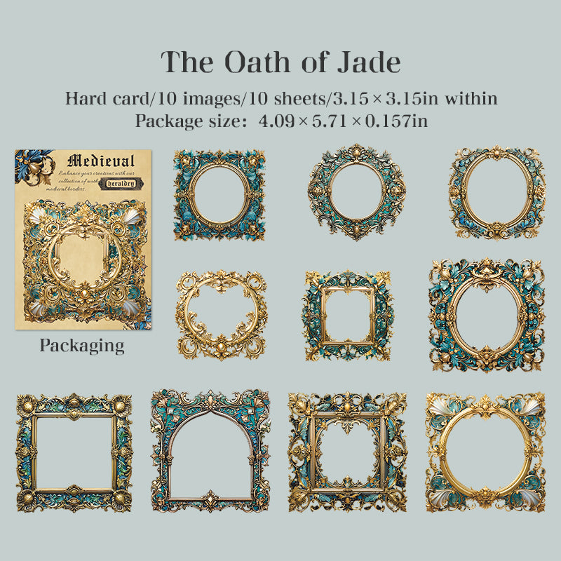 "Medieval Heraldry" 10pcs Card Board Stickers for Journaling Decoration