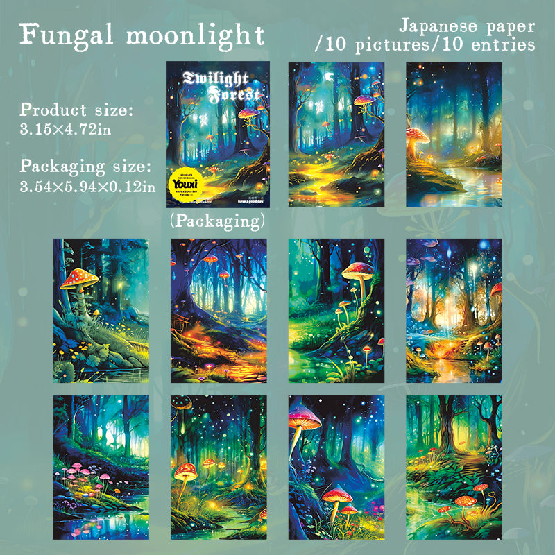 "Twilight Forest" Fairy Forest 10 Sheets of Stickers for Scrapbook Background