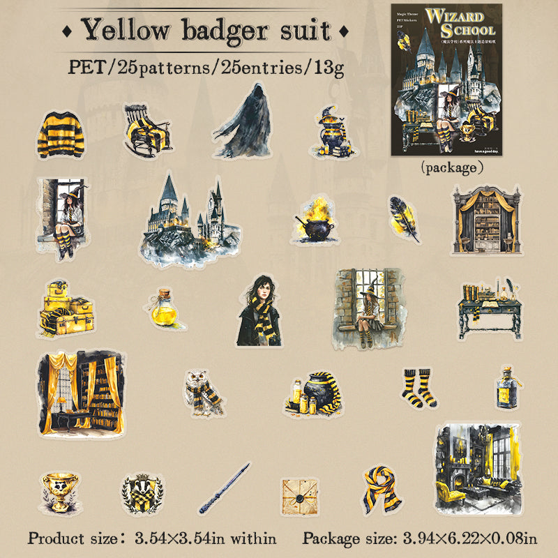 "Wizard School" 25pcs HP Vibe PET Stickers