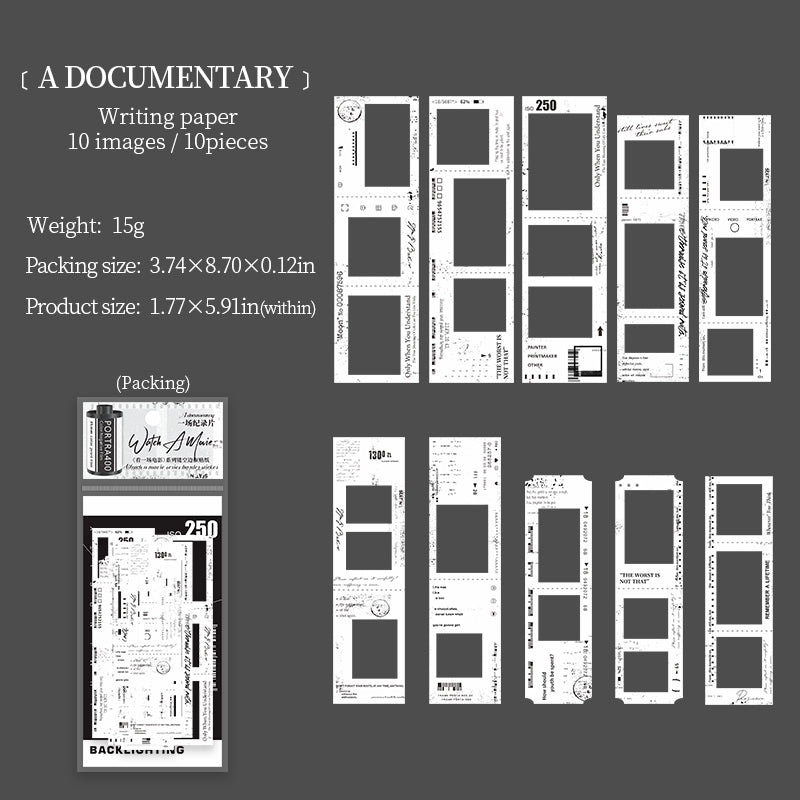 "Watch a Movie" 10pcs Large Sized Film Stickers Card Board Stickers