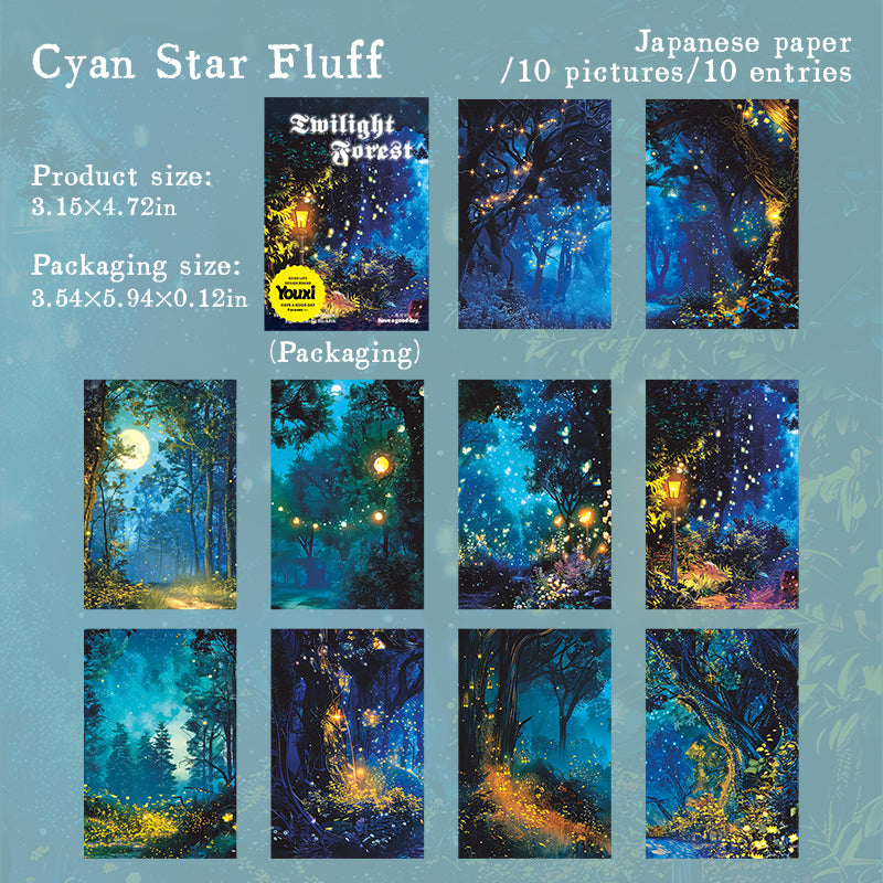 "Twilight Forest" Fairy Forest 10 Sheets of Stickers for Scrapbook Background