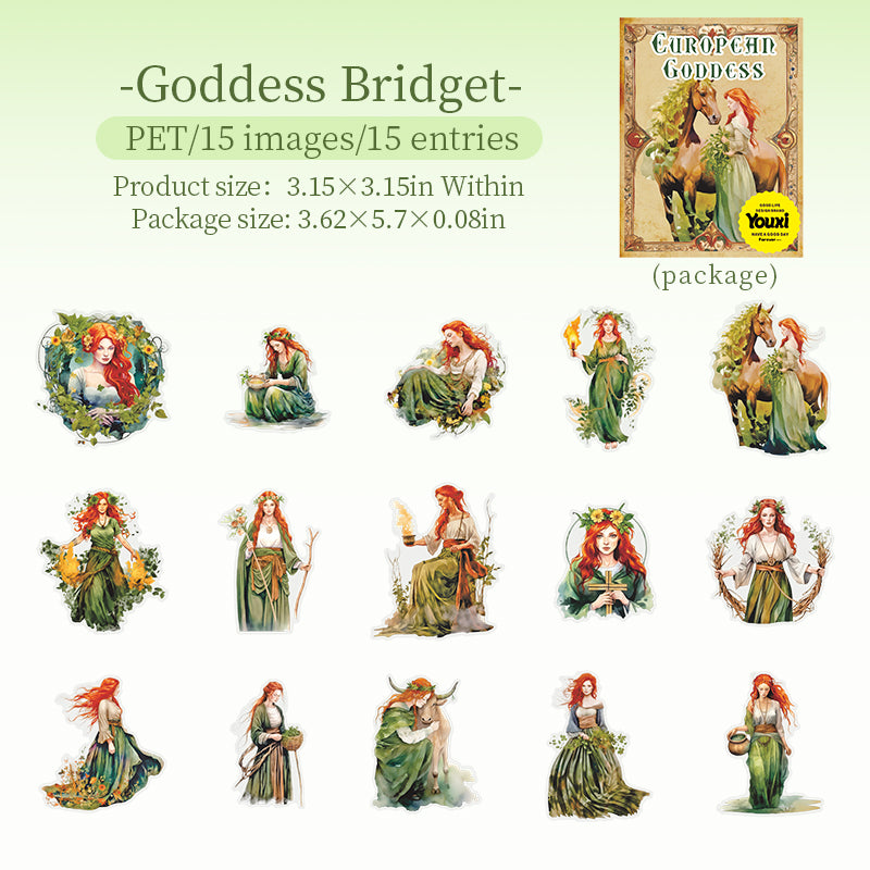 "European Goddess" PET Stickers 15pcs in