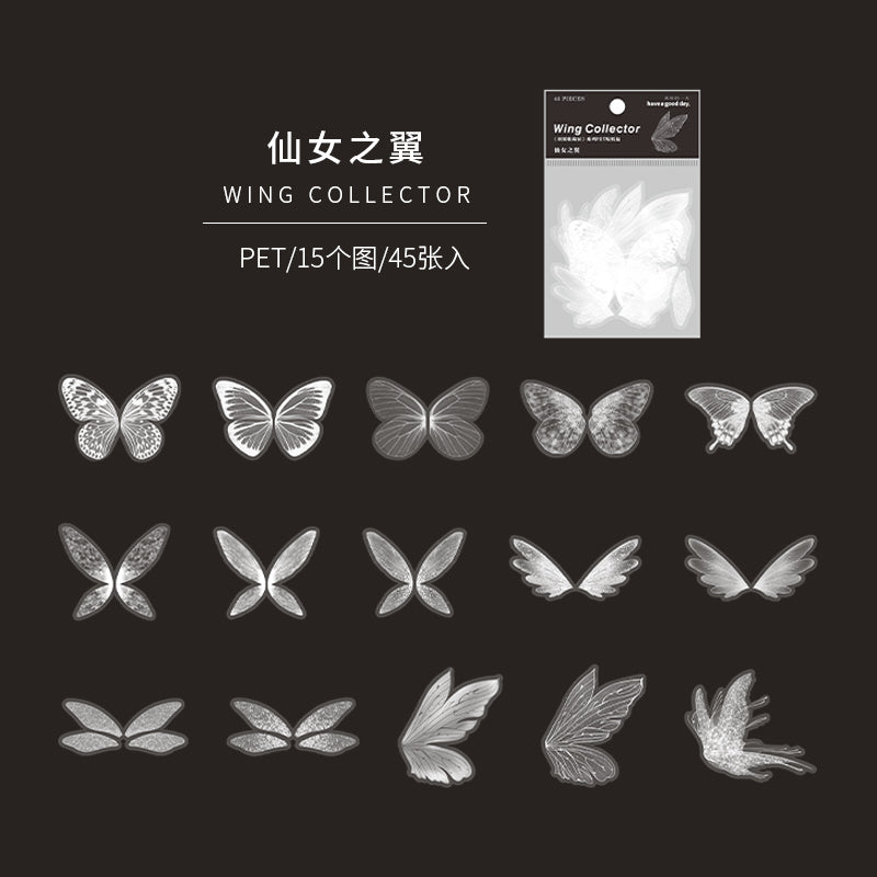 "Wings Collector" 45pcs PET Wings Stickers