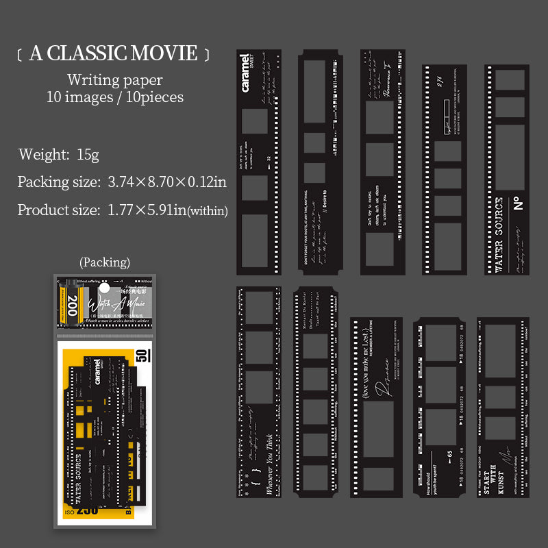 "Watch a Movie" 10pcs Large Sized Film Stickers Card Board Stickers