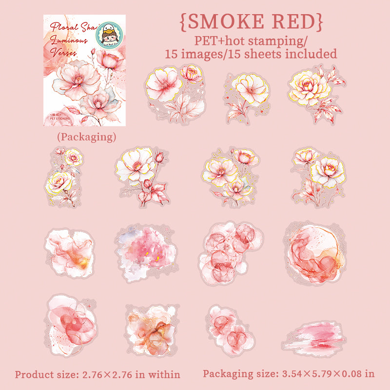 Floral Shades PET Stickers 15 Sheets in