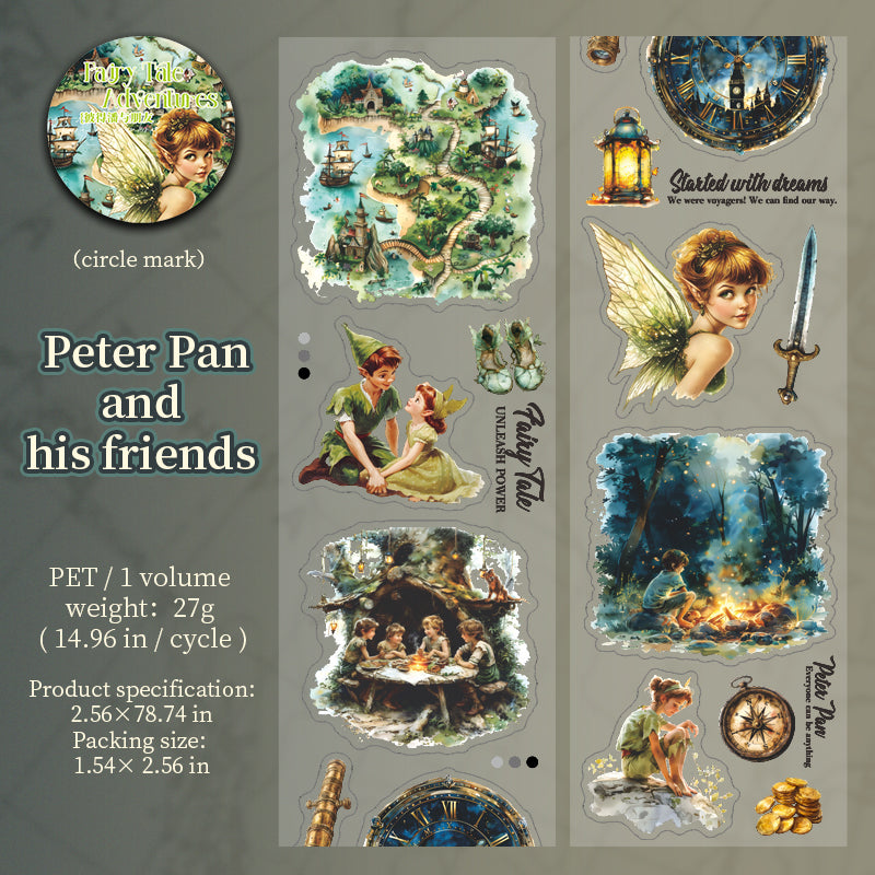A Fairy Tale Adventure PET Tape 2 Meter Pre-cut Sticker Rolls