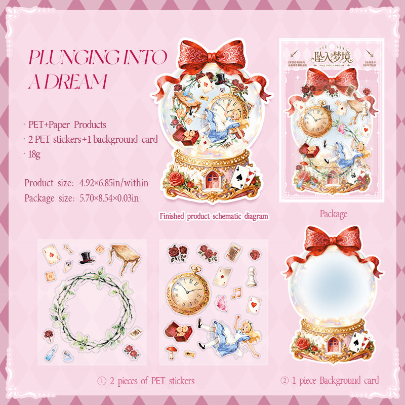 "Dreaming in Wonderland" Alice in Wonderland PET Stickers
