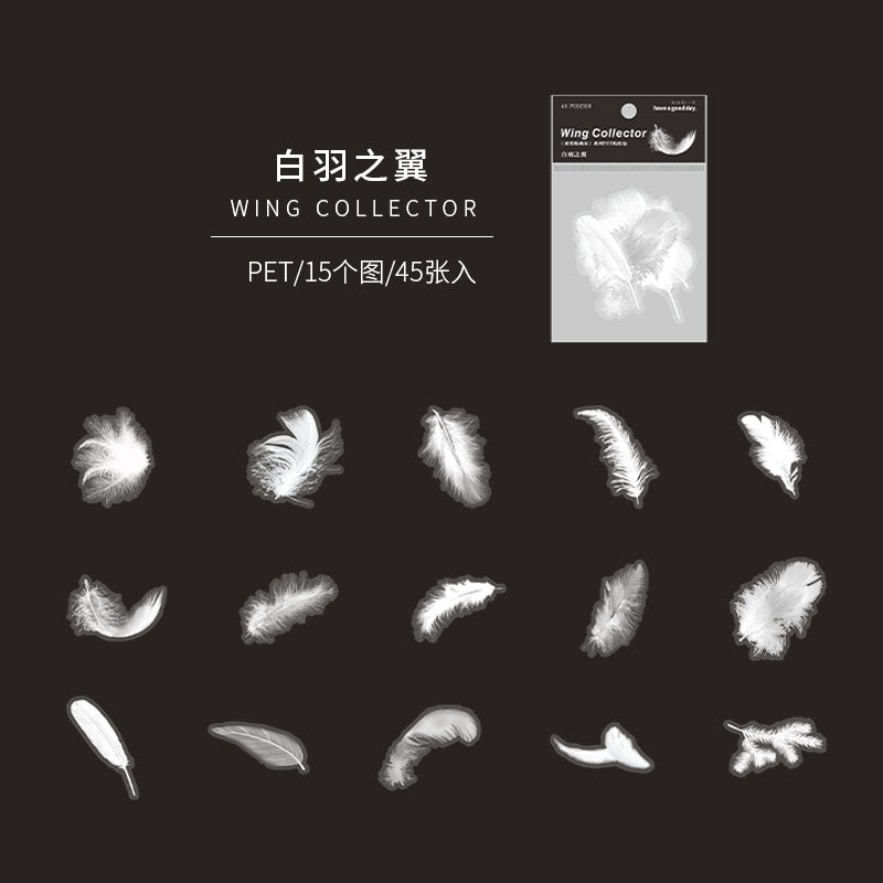 "Wings Collector" 45pcs PET Wings Stickers