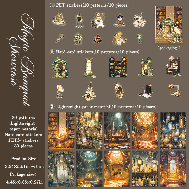 "Gothic Banquet" 30pcs Dark Themed Supplies Bundle Pack