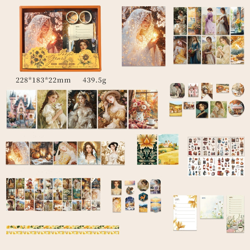 "Poetic Years" Scrapbooking Kits for Starters 124pcs Different Supplies